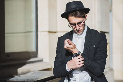 Man wearing hat