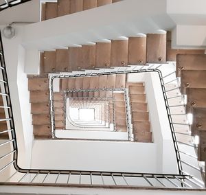 High angle view of spiral stairs