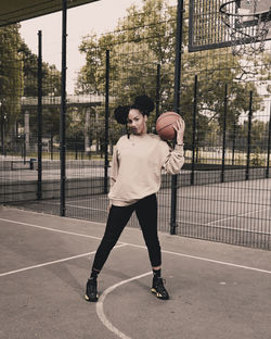 Woman with basketball 