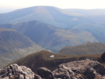 Scenic view of mountains against sky