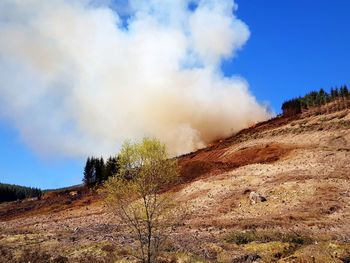 View of landscape against cloudy sky