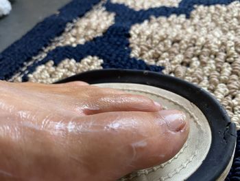 Close-up of person preparing food