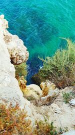 High angle view of sea