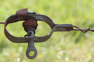 Close-up of rusty chain