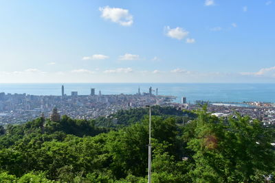 View of batumi city and sea from high