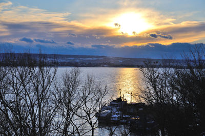 Scenic view of sea during sunset