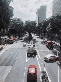 Traffic on road in city