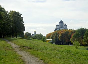 View of temple against cloudy sky