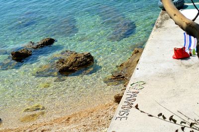 High angle view of sea