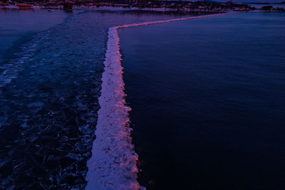 High angle view of sea shore