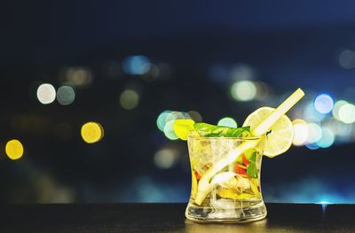 Close-up of drink on table
