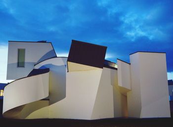 Low angle view of modern building against sky