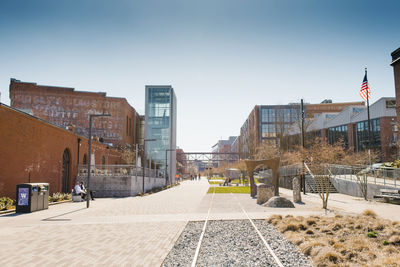 Tacoma, washington, usa. march 2021. tram rails in downtown