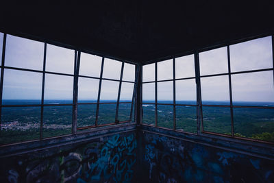 View of sea through window