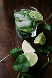 Close-up of beer in glass