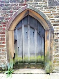 Closed door of old building