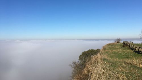 Scenic view of landscape against clear sky