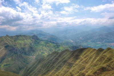 Scenic view of mountains against sky