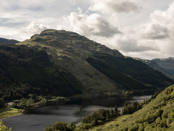 Looking out to a lake in scotland highlands