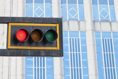 Low angle view of road signs
