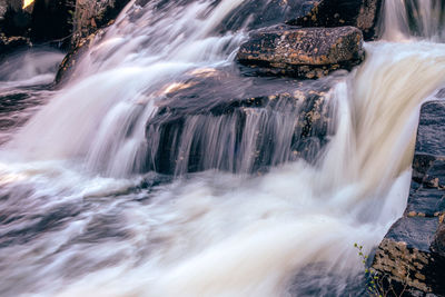 View of waterfall in forest