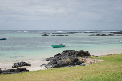 Scenic view of sea in mauritus 