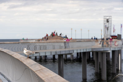 Pier over sea against sky