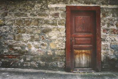 Closed wooden door