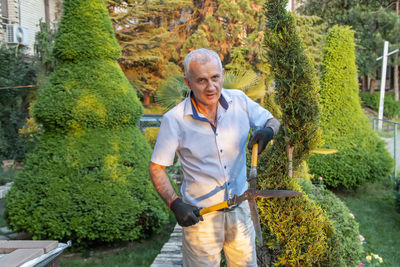 Mature gardener