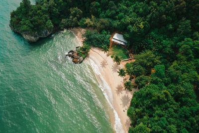 High angle view of swimming pool