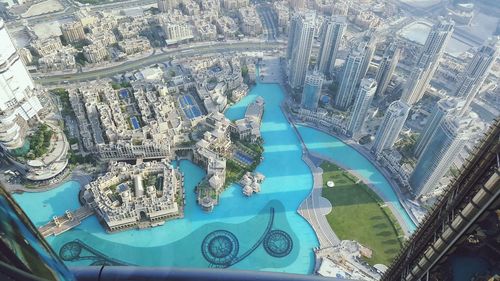 High angle view of swimming pool