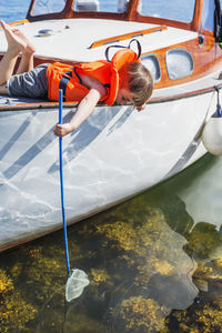 Young boy on a boat