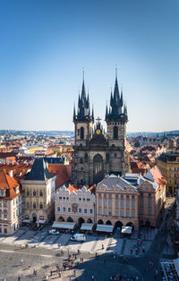 Old town square prague, view of the church of the virgin mary