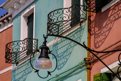 Low angle view of illuminated street light