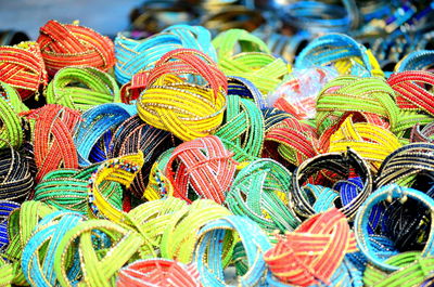 Full frame shot of colorful market stall