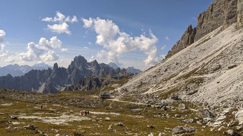 Panoramic view of landscape and mountains against sky