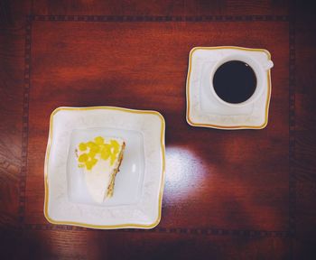 Close-up of food on wooden table