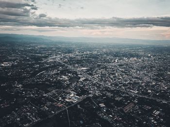 High angle view of city against sky
