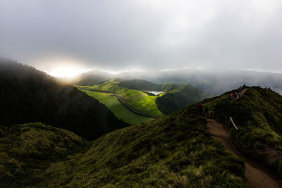 Scenic view of mountains against sky