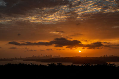 Scenic view of dramatic sky during sunset