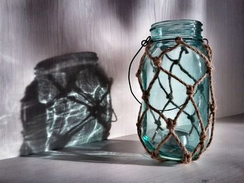 Close-up of eyeglasses on table at home