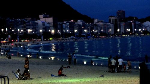 Illuminated city at night