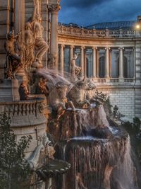 Statue of fountain in city