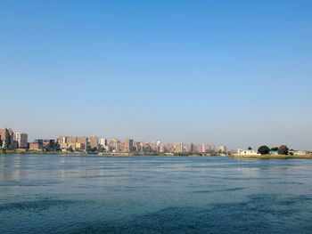Nile river and city cityscapes