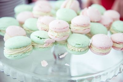 High angle view of cake in plate