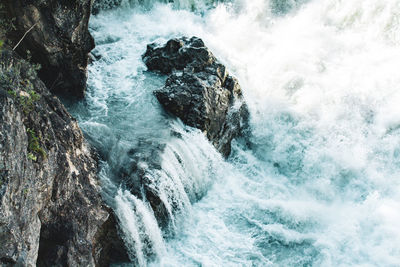 Scenic view of waterfall