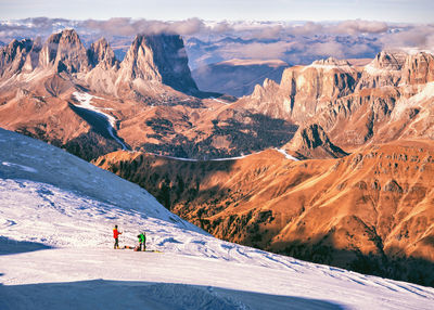 Scenic view of mountains during winter