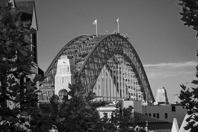 Low angle view of buildings in city against sky