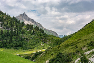 Scenic view of mountains against sky