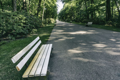 Empty bench in park